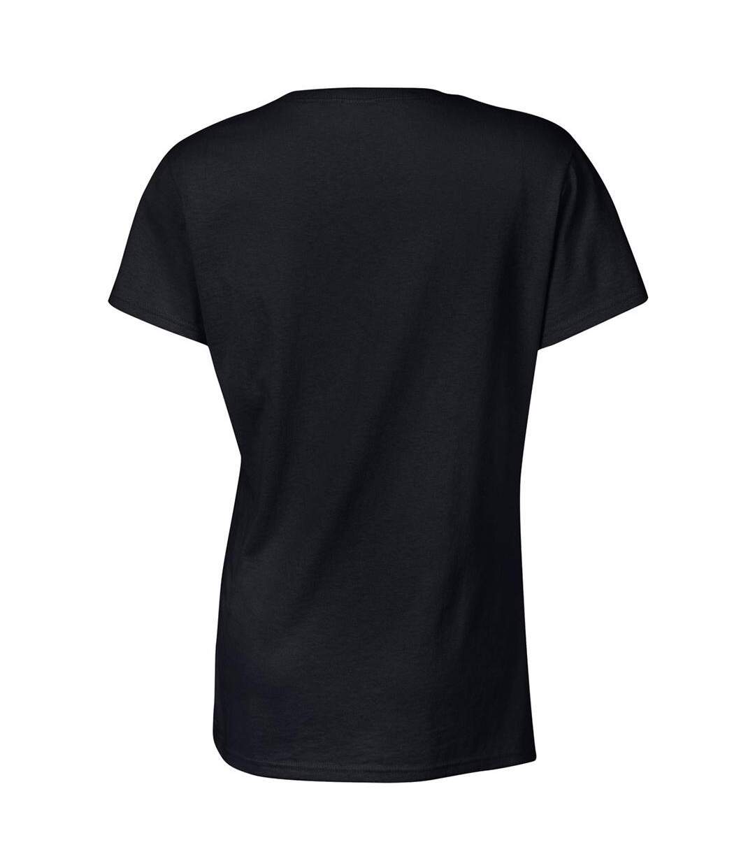 T-shirt À Manches Courtes Coupe Féminine Femme Noir Gildan-3