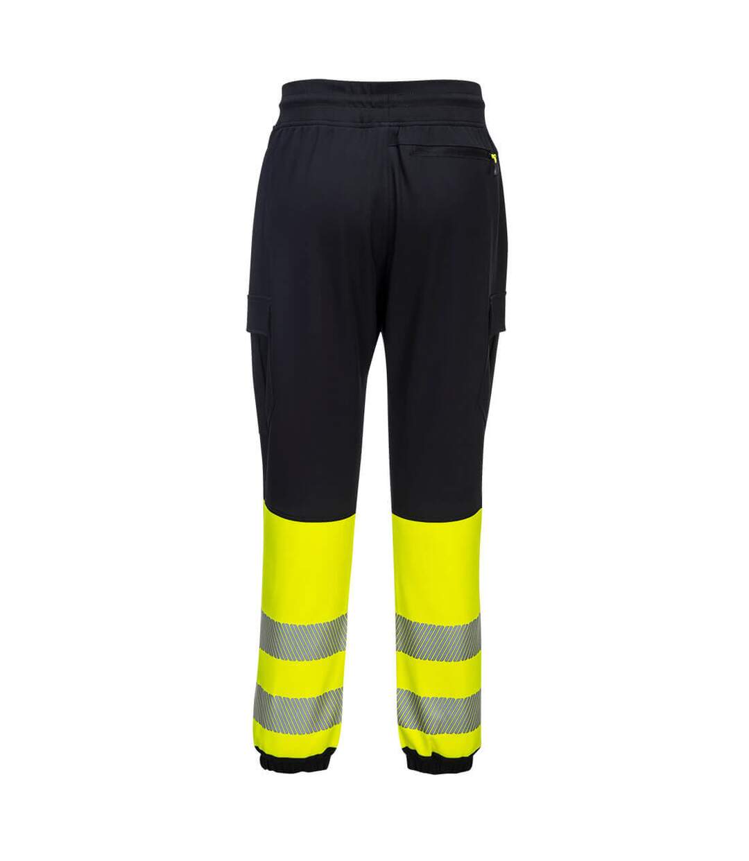 Mens kx3 hi-vis flexible jogging bottoms black/yellow Portwest-2