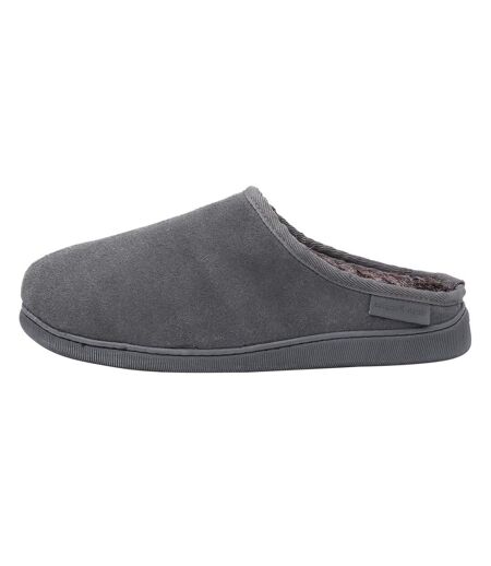 Mens ashton suede slippers grey Hush Puppies