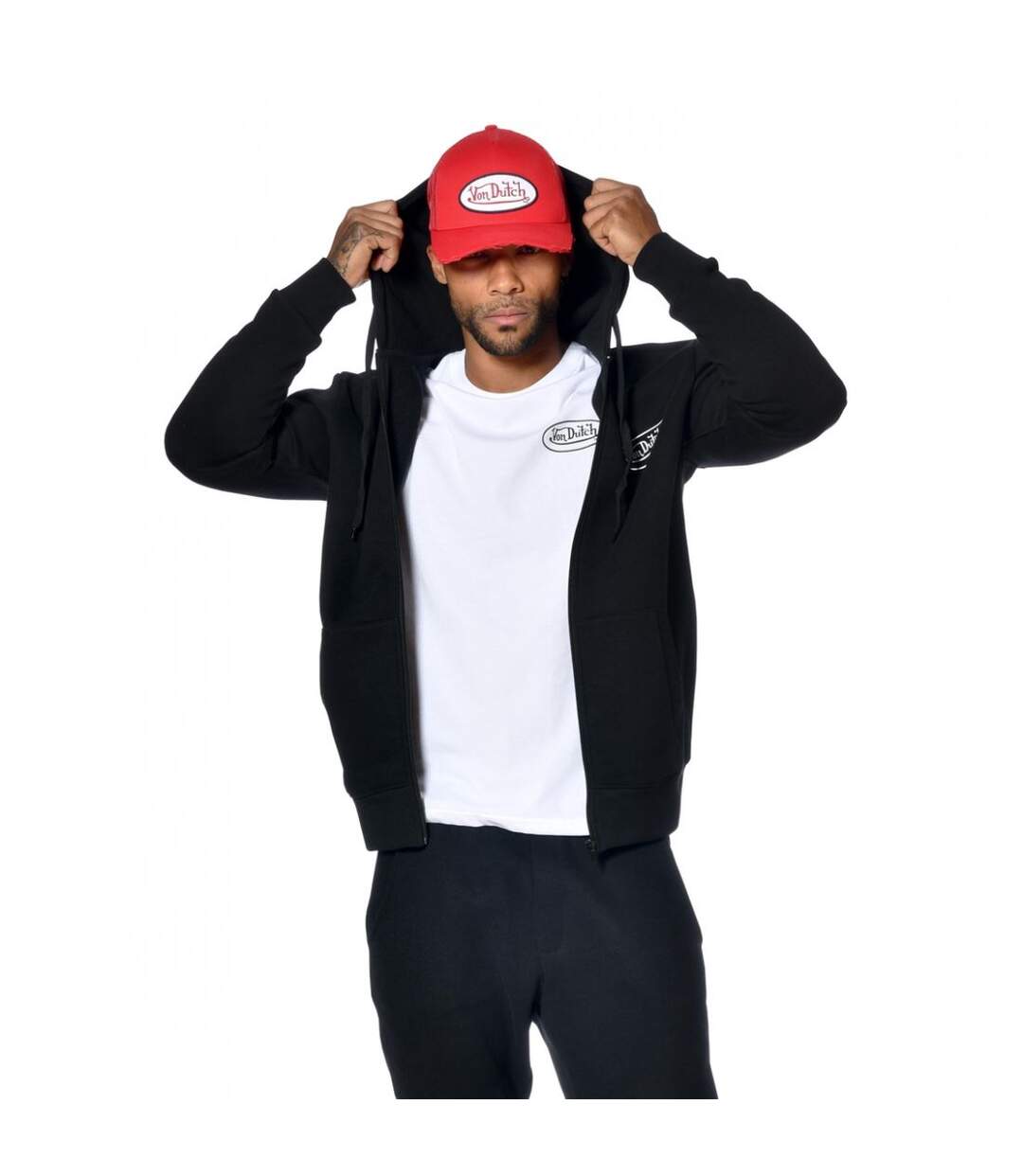 Sweat Von Dutch homme zippé à capuche imprimé devant Sliman-4