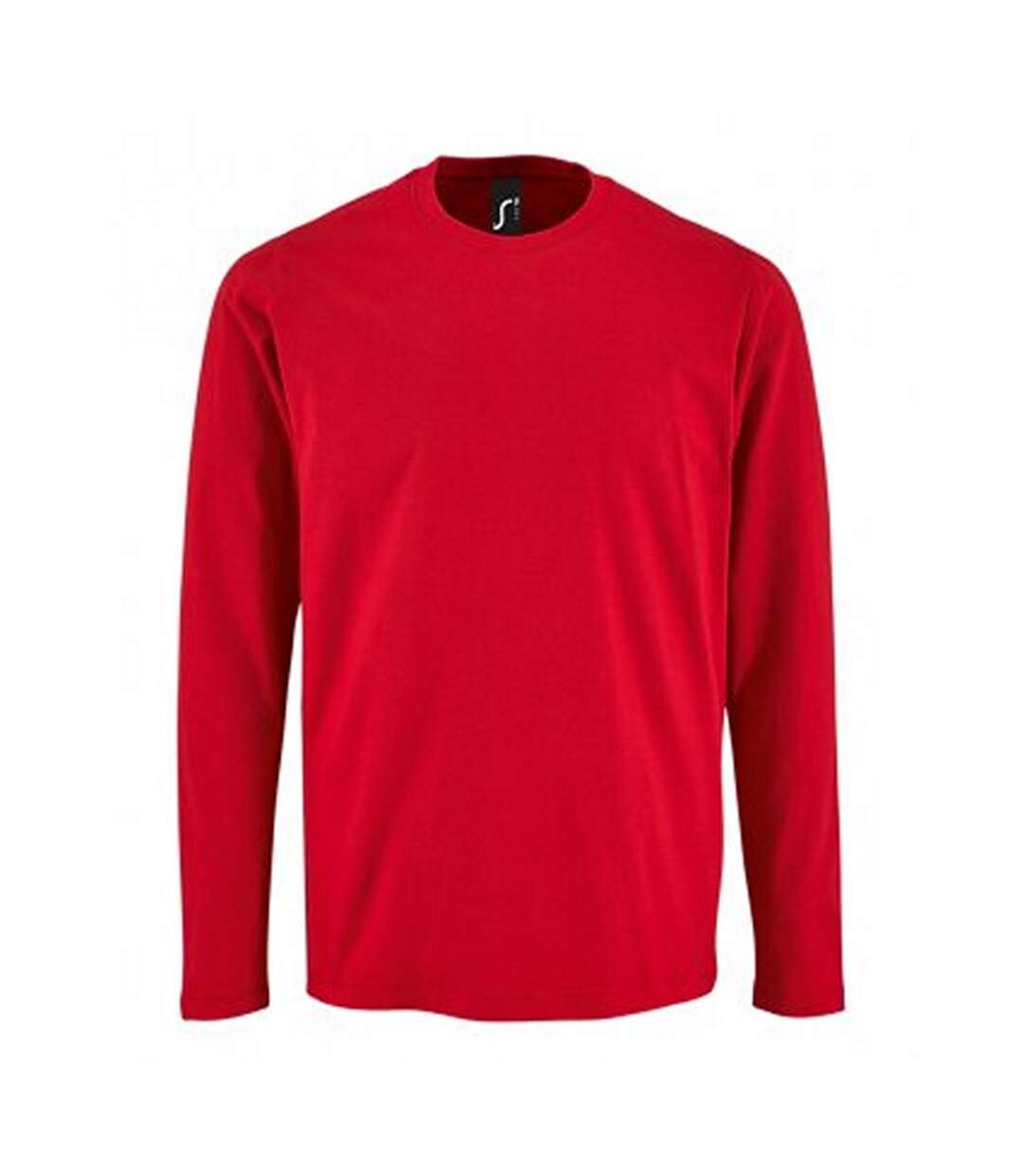 Mens imperial long sleeve t-shirt red SOLS-1