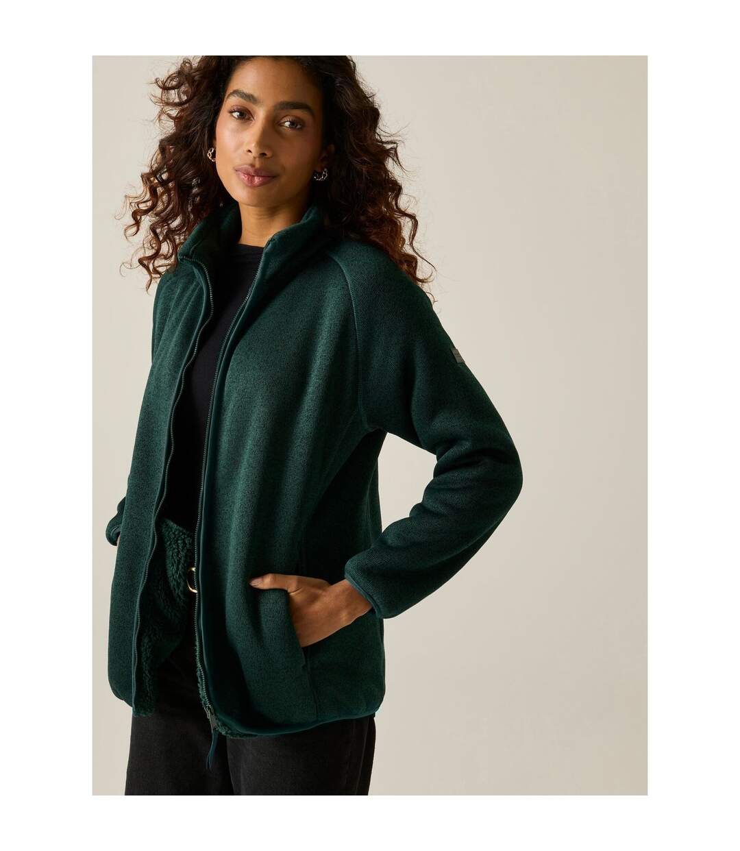 Veste Polaire Unie Col Montant Mellrey Femme Vert Bleu Foncé Regatta-1