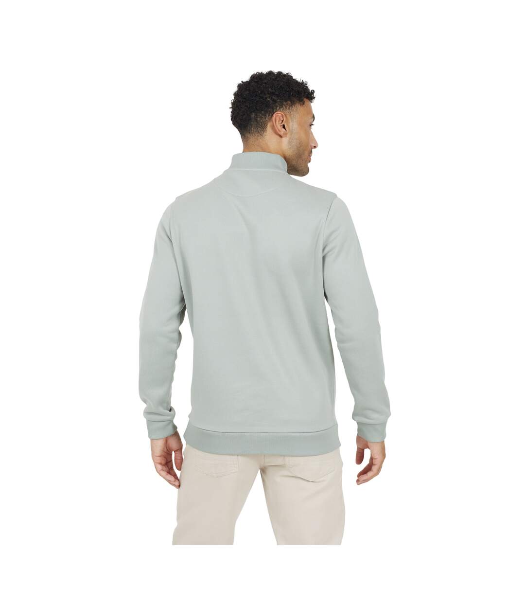 Mens Quarter Zip Sweatshirt Mineral Green Brave Soul-3