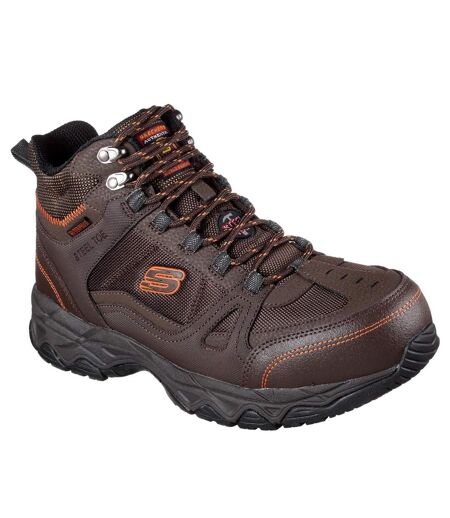 Mens ledom safety boots dark brown Skechers