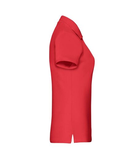 Womens/ladies premium polo shirt red Fruit of the Loom