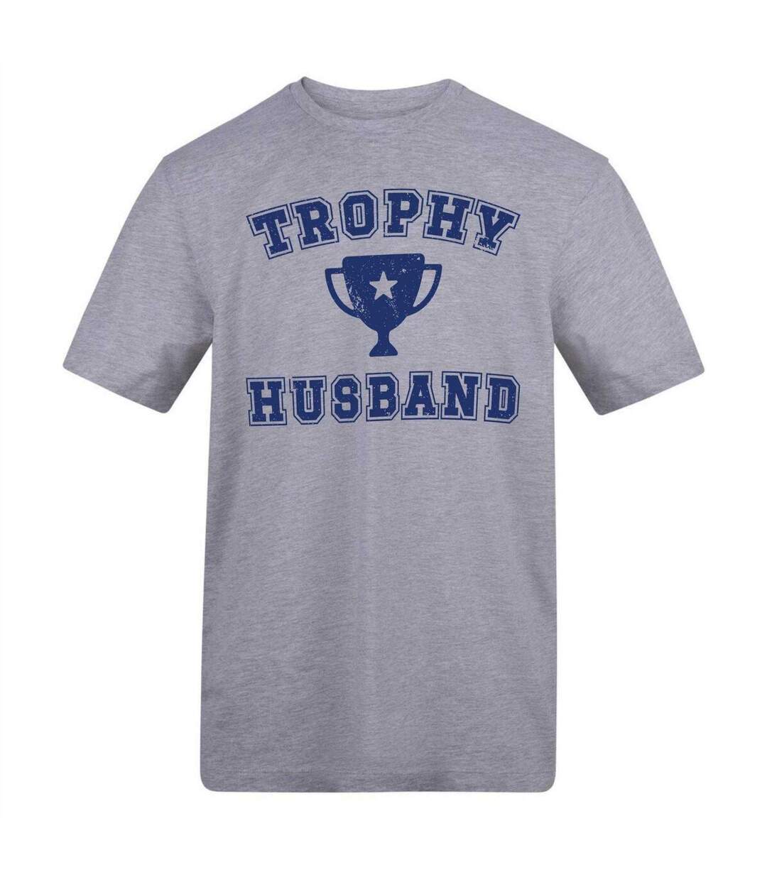 Mens Trophy Husband T-shirt Grey AWD-1