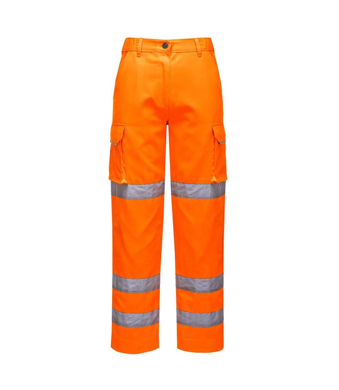 Mens hi-vis safety work trousers orange Portwest