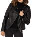Blouson Chic Femme Noir en Simili Cuir - élégant et Confortable avec Poches Zippées et Col Large-3