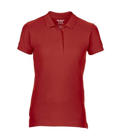 Womens/ladies double piqué polo shirt red Gildan