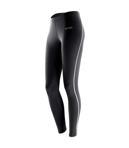 Spiro Ladies/Womens Bodyfit Performance Base Layer Leggings (Pack of 2) (Black) - UTRW7020