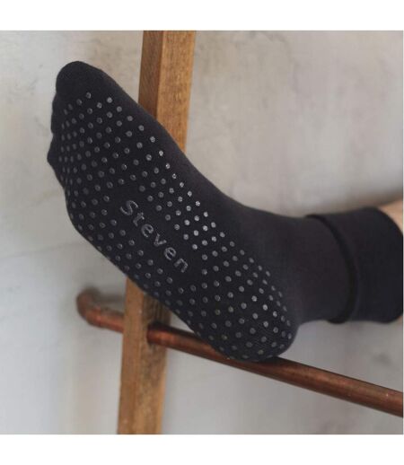 Mens Cotton Slipper Socks with Grippers
