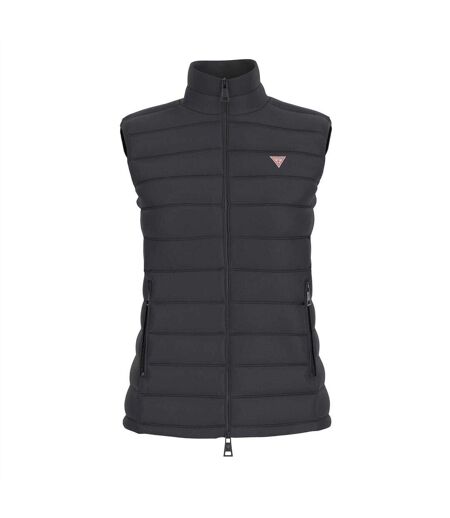 Womens/ladies Quilted Gilet Jet Black Guess