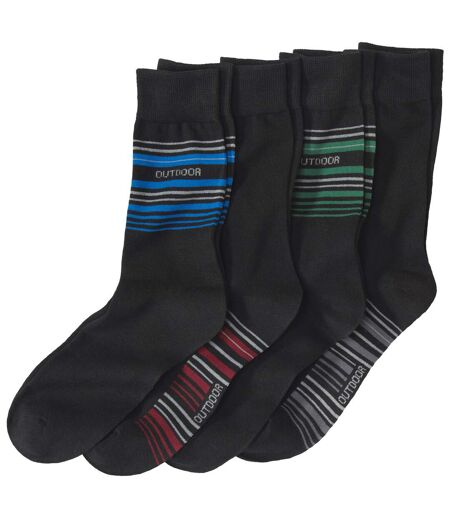 4 Paar elegante Socken mit Jacquard-Muster