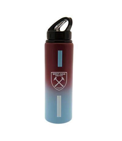 West Ham United FC Stripe Aluminum Water Bottle (Claret Red/Sky Blue/Black) (One Size) - UTTA9290