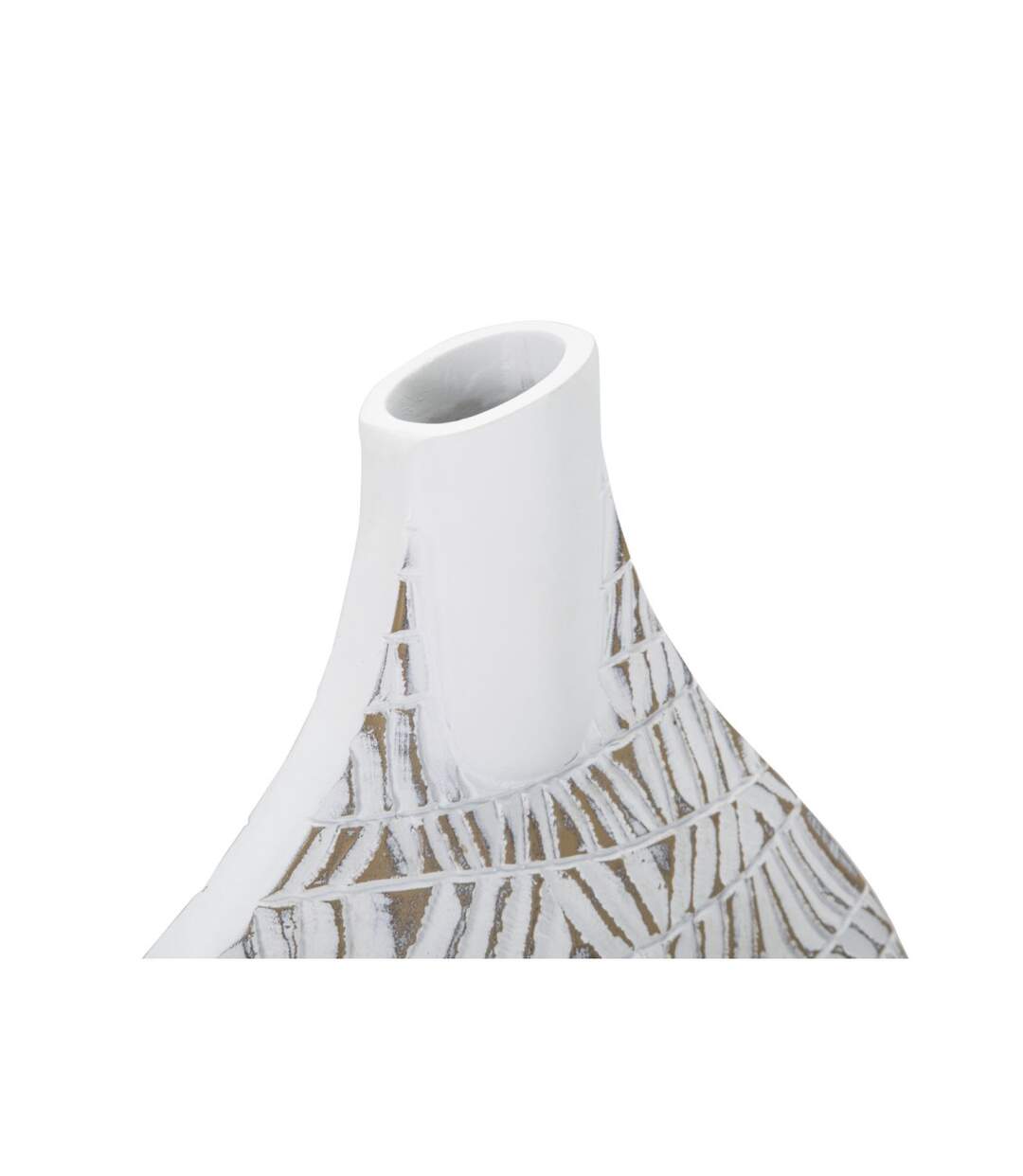 Vase Déco Abstrait Nairobi 46cm Blanc-4