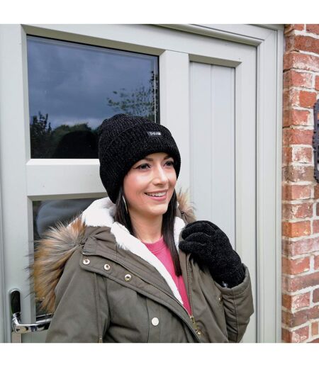 Ladies Thermal 40g 3M Insulation Fleece Lined Chenille Beanie Hat