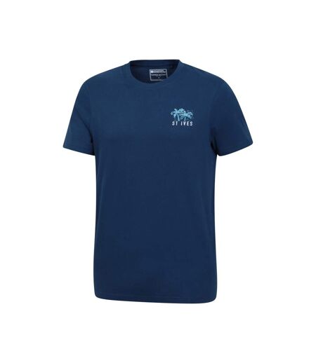 Mens St Ives Printed Organic T-shirt Navy Mountain Warehouse