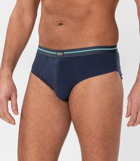 Pack of 3 Men's Cotton Briefs - 2 Navy Turquoise 