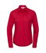 Womens/ladies poplin fitted long-sleeved formal shirt classic red Russell Collection