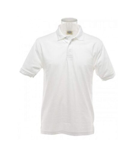 UCC 50/50 Mens Heavyweight Plain Pique Short Sleeve Polo Shirt (White) - UTBC1195