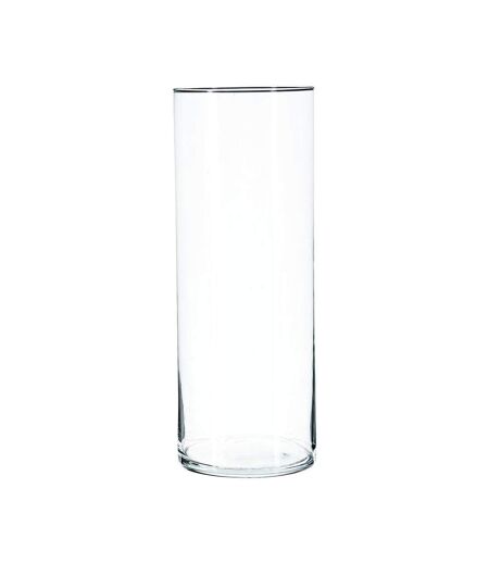 Vase Design Cylindrique 39cm Transparent