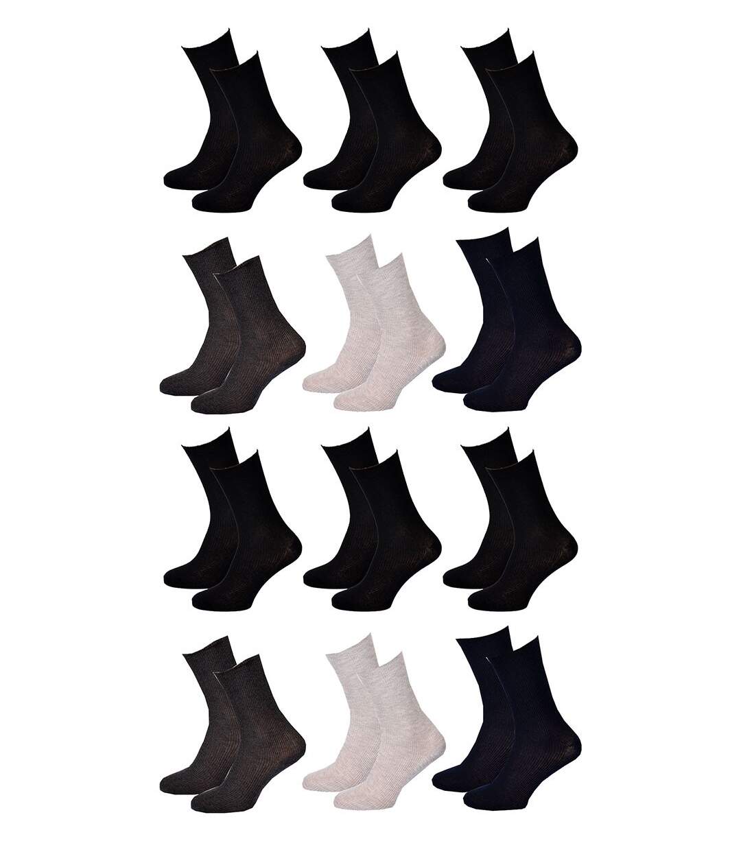 Chaussettes sans élastique femme Spécial Jambes sensibles Pack de 12 Paires Jambes Sensibles-1