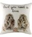 Evans Lichfield Hedgerow Owl Cushion Cover (Off White/Brown/Pink) (One Size)