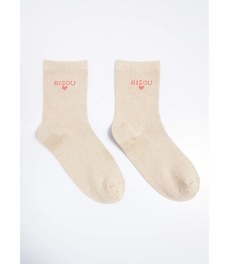 Chaussettes fil métallisé message BISOU