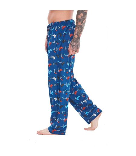 Pack Of 2  Mens Eat Sleep Game Repeat Lounge Pants  Blue Grey Multicoloured Keanu