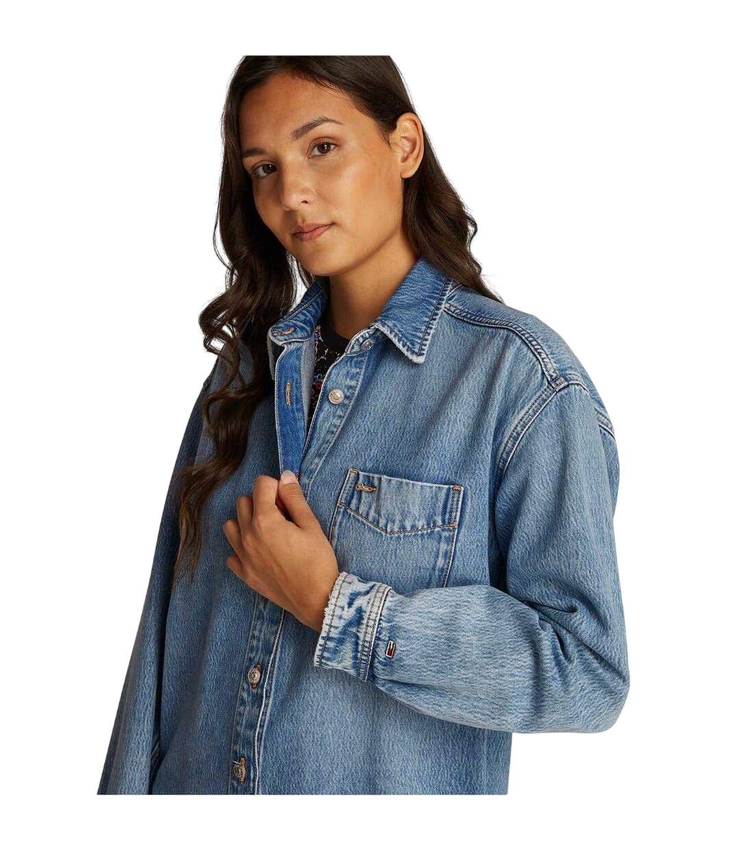 Chemise Manches Longues Femme Bleu Clair Tommy Jeans-4