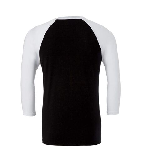 Canvas Mens 3/4 Sleeve Baseball T-Shirt (Black/White) - UTBC1332
