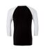 Canvas Mens 3/4 Sleeve Baseball T-Shirt (Black/White) - UTBC1332
