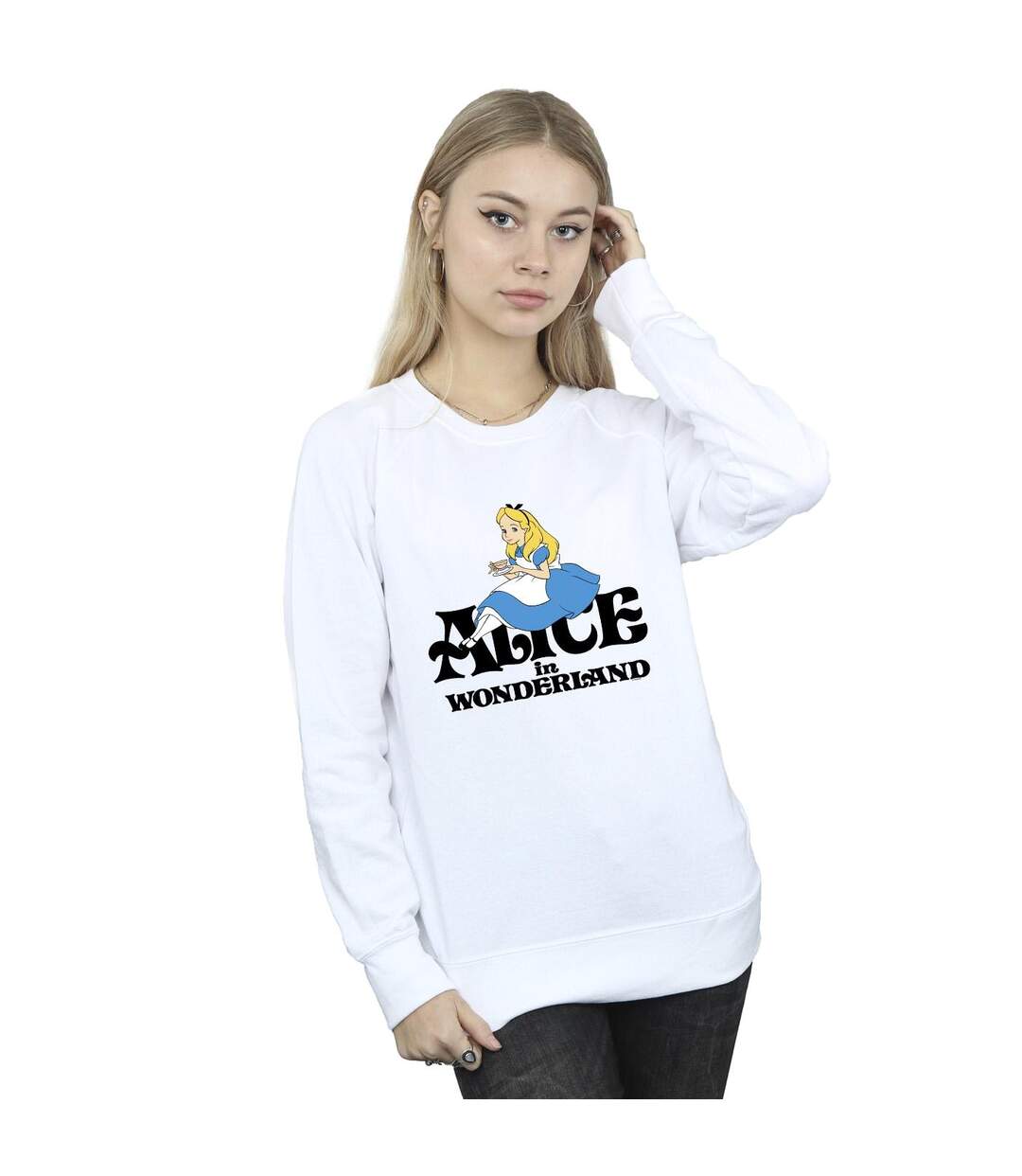 Disney - Sweat ALICE IN WONDERLAND TEA DRINKER CLASSIC - Femme (Blanc) - UTBI5859-2