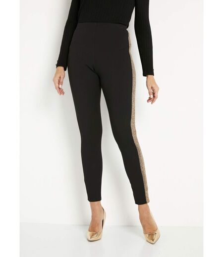 Legging taille élastiquée côtés brillants