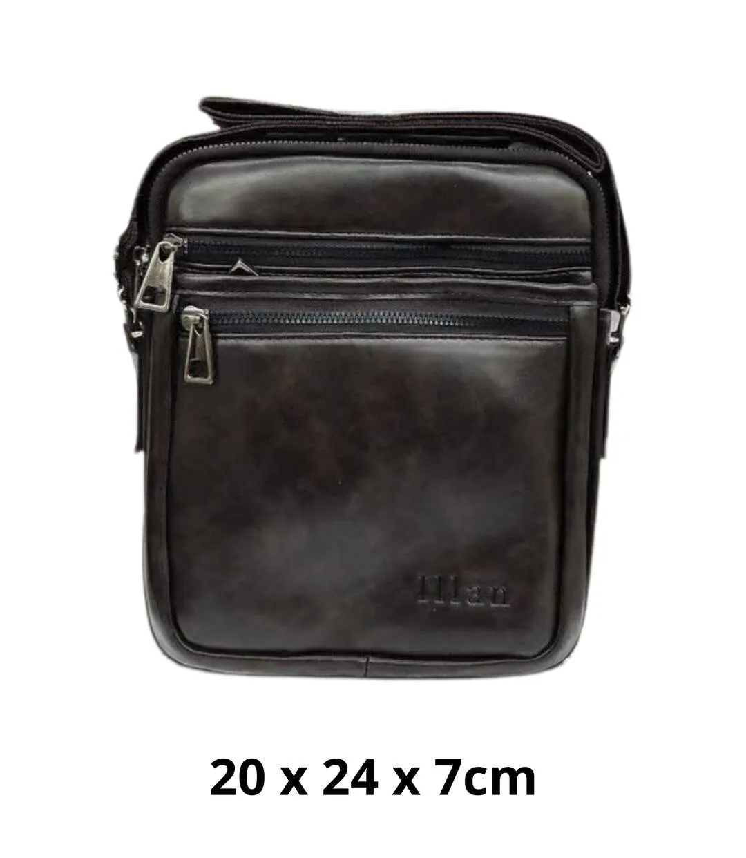 Sacoche en simili cuir marron pour homme - Finition soignée et style intemporel-1