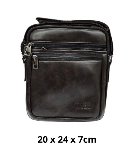 Sacoche en simili cuir marron pour homme - Finition soignée et style intemporel