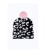 Hype Unisex Adult Knitted Cheetah Print Beanie (Black/White/Pink)