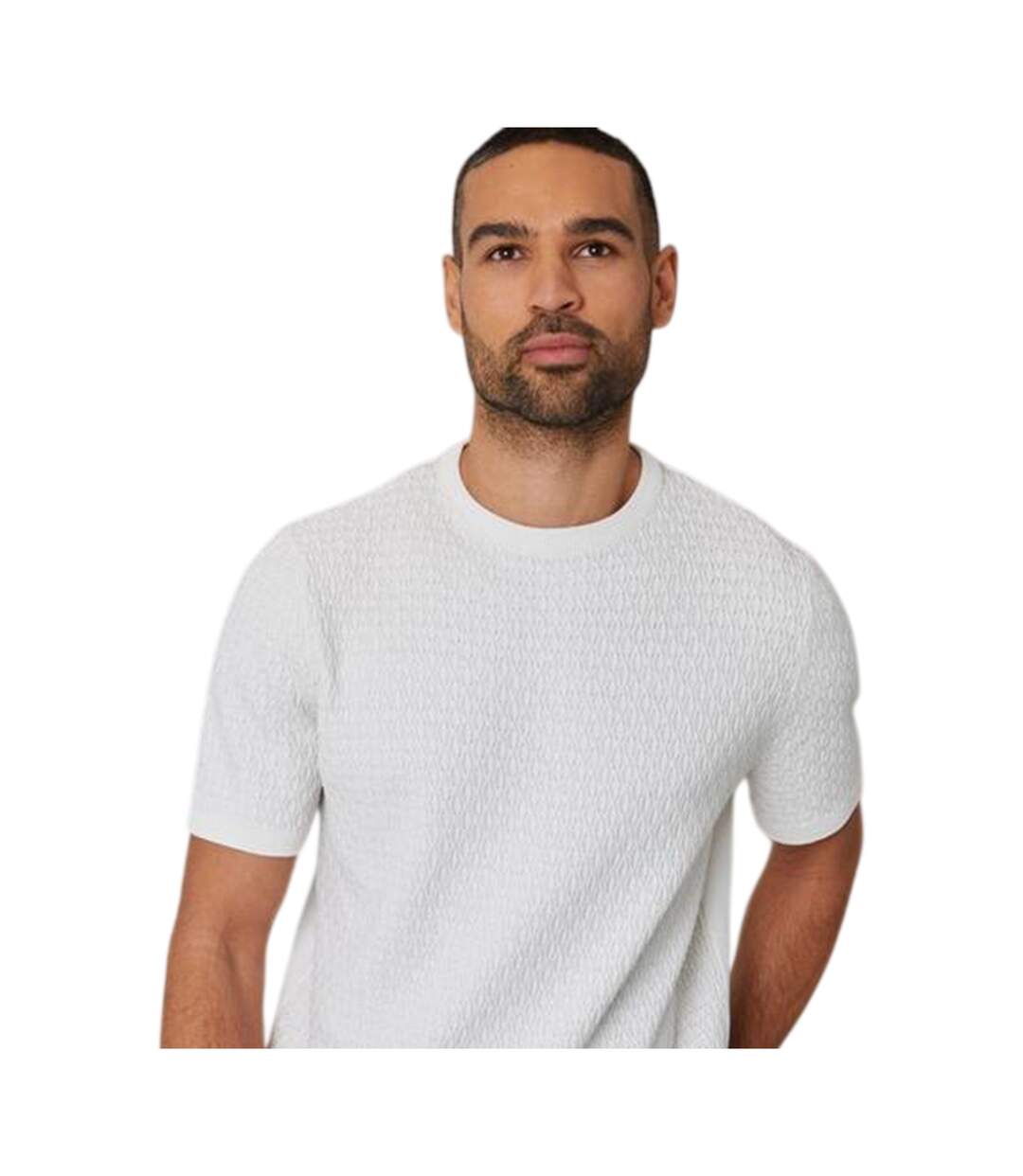 T-shirt Motif/style Texturé Homme Écru Threadbare-2