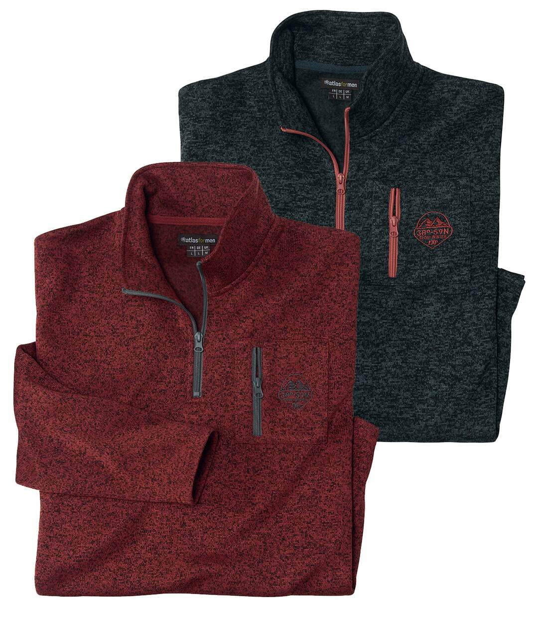 Le Lot de 2 Sweats Molleton Chiné Rocheuses.-1
