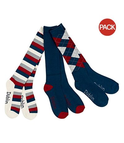 Chaussettes hauteur genoux adulte bleu marine / rouge / blanc Dublin