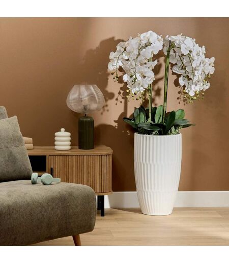 Orchidée Artificielle avec Vase Hotel 115cm Blanc