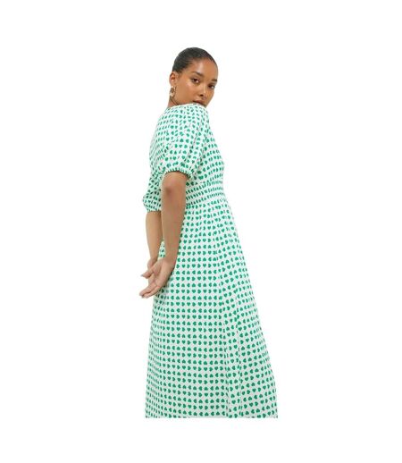 Dorothy Perkins Womens/Ladies Hearts Shirred Waist Midi Dress (Green) - UTDP3099