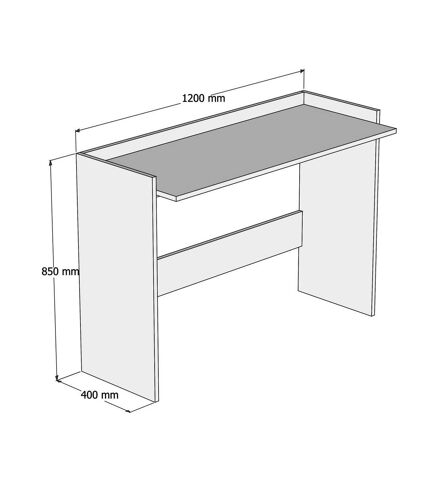 Bureau simple en Panneaux de Particules L.120 cm - Marron noix