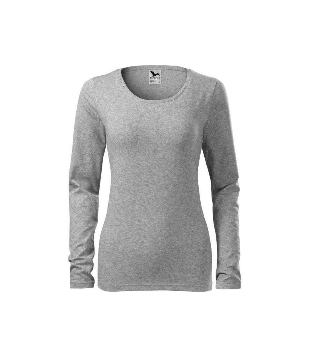 T-shirt Manches Longues Femme Gris Malfini-2