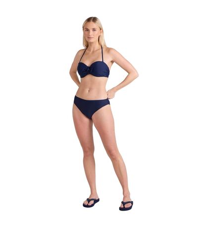 Womens/ladies Docks Plain Bikini Top Dark Blue Animal