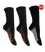 Pack of 3  Womens/ladies leopard print extra wide diabetic socks  black Simply Essentials-1