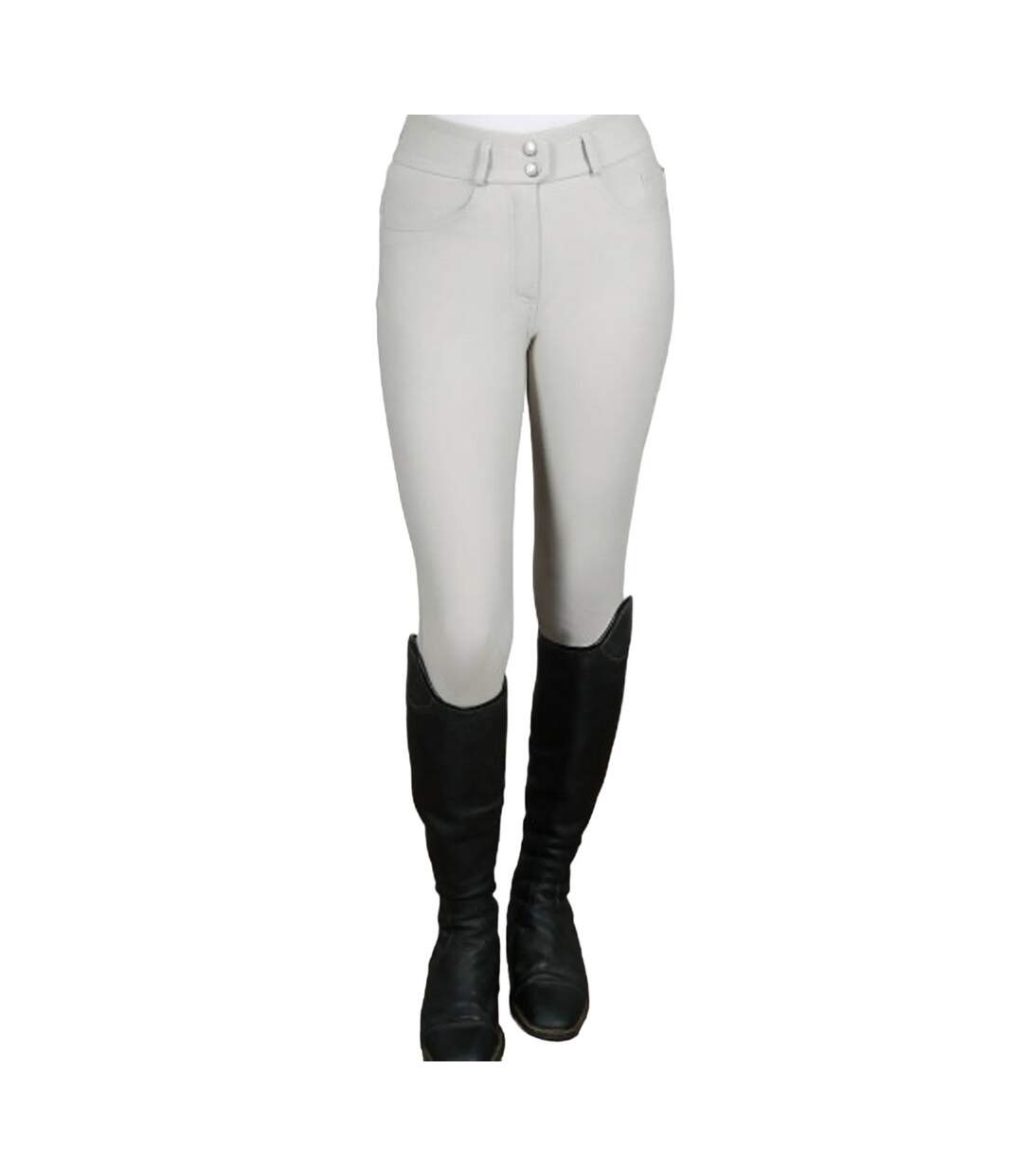 Womens/ladies Ledmore Diamante Breeches Pearl Grey Coldstream-1