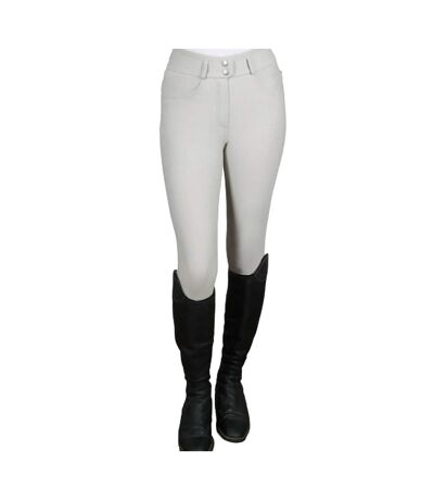 Womens/ladies Ledmore Diamante Breeches Pearl Grey Coldstream