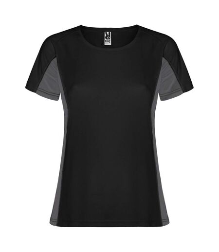 T-shirt shanghai femme noir uni / anthracite Roly