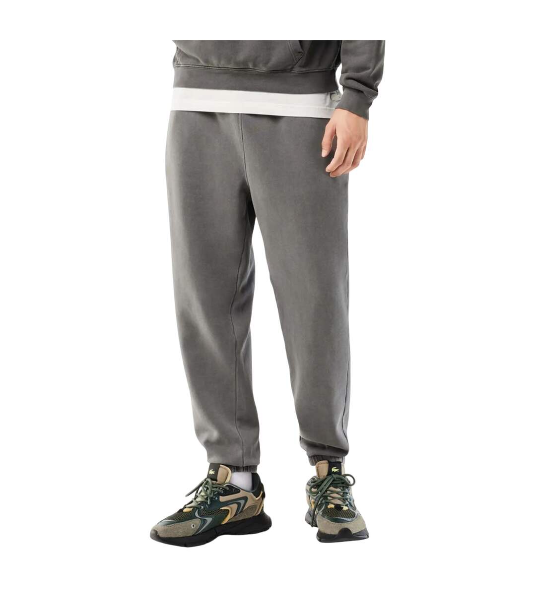 Unisex Adult Cotton Fleece Jogging Bottoms Grey Lacoste-4